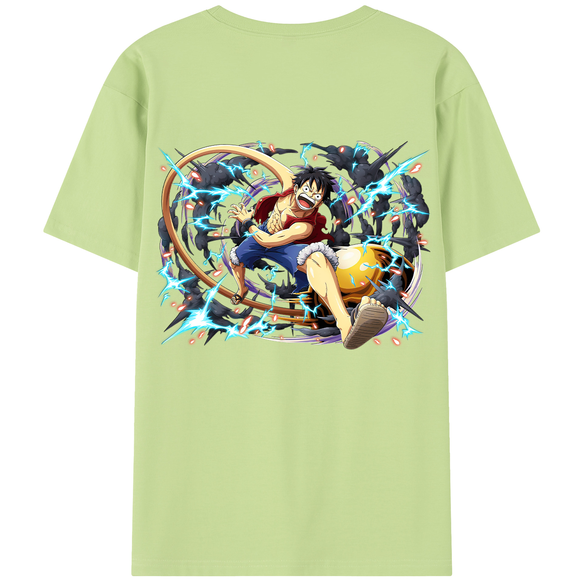ワンピース モンキー・D・ルフィ ONE PIECE Monkey D. Luffy 綿100％半袖Tシャツ（背面プリント）